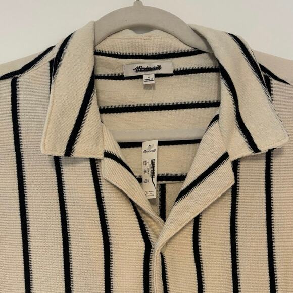 NWT Madewell The Textured Knit Camp-Collar Shirt In Vintage Ivory Size Small - Picture 5 of 8